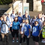 Team photo on the steps up to Westminster Bridge