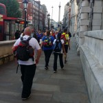 Mr McMinn and his team walking the streets of London