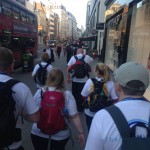 Mr McMinn and his team walking the streets of London