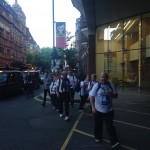 Mr McMinn and his team walking the streets of London