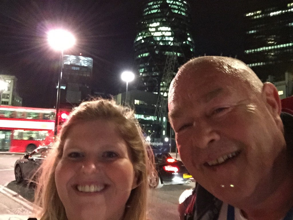 Emma and Mr McMinn at The Gherkin