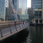 Mr McMinn walking in Canary Wharf