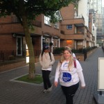 Hena and Emma in a residential area