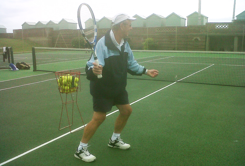 Paul Diggens, BKR and bilateral BHR patient, playing tennis