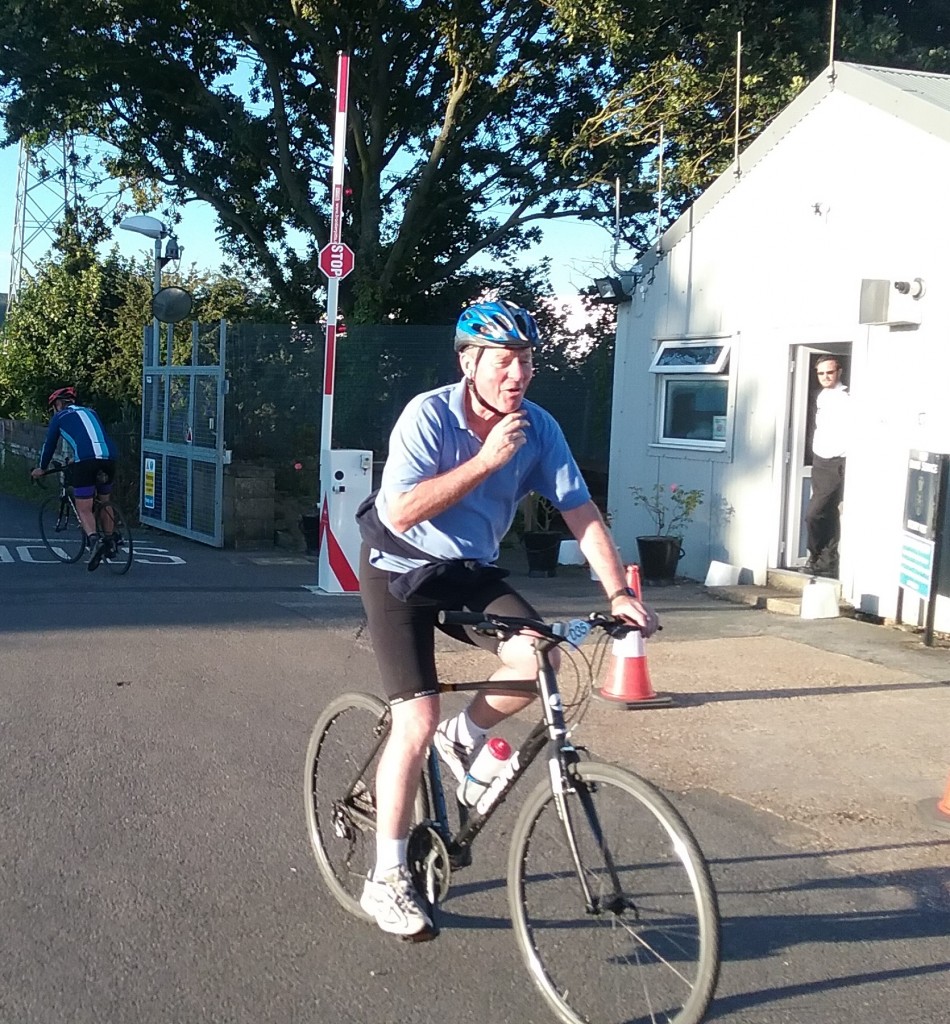 Lord Robathan cycling in France during 'Wheels on the Western Front' challenge