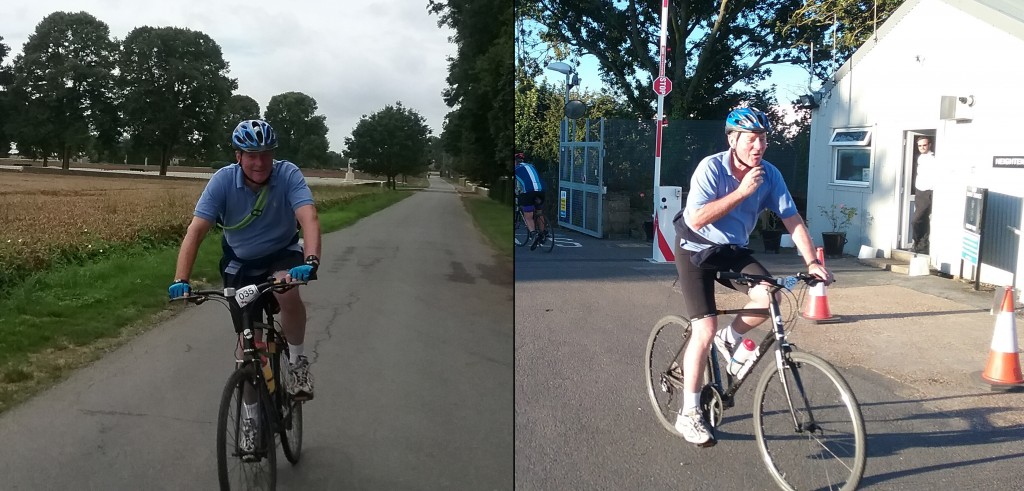 Lord Robathan cycling in France in the 'Wheels on the Western Front' challenge