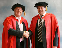 Professor Derek McMinn and Mr Ronan Treacy receiving their MDs, University of Birmingham, 2009