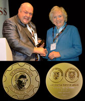 Mr McMinn accepting the Charnley Medal from Lady Jill Charnley - BOA Liverpool, 19th September 2008.
