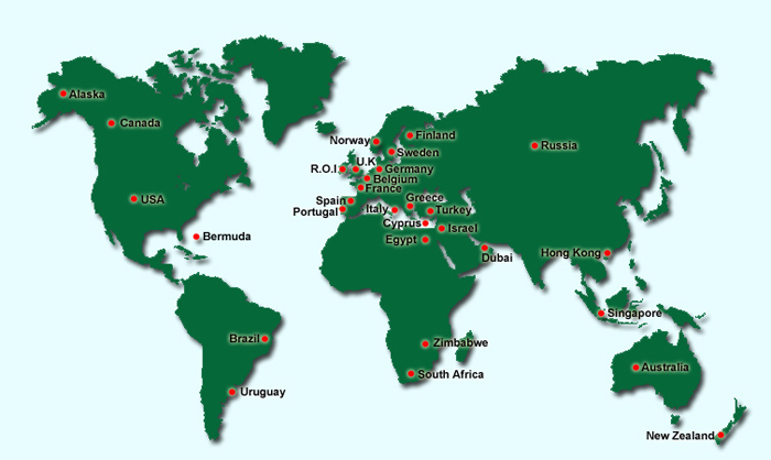 The map illustrates where our patients have come from for treatment.